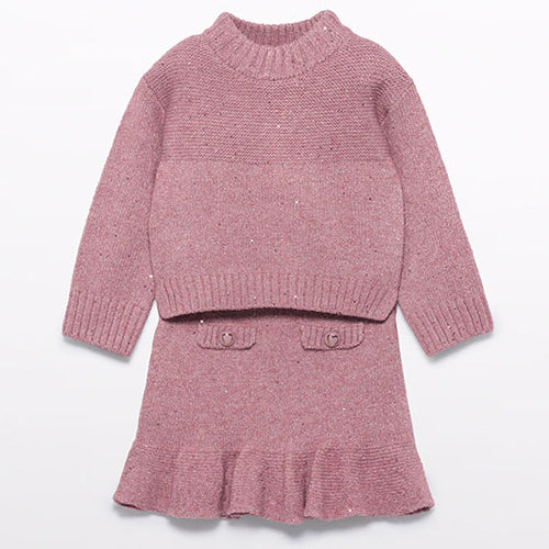 Abel & Lula Rose Sweater Skirt Set