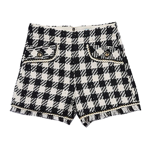 Abel & Lula Black & Ivory Tweed Bermuda Shorts