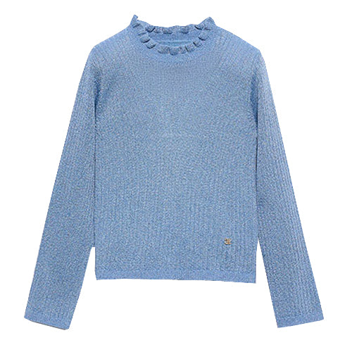 Abel & Lula Wedgewood Blue Mock Turtleneck