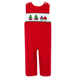 Anavini Red Corduroy Christmas Tree Long Jon Jon