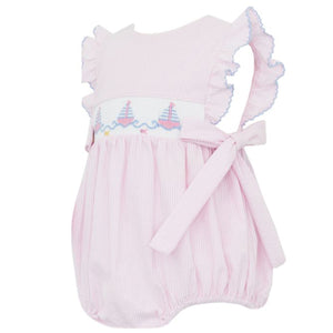 Anavini Pink Sailboat Smocked Bubble