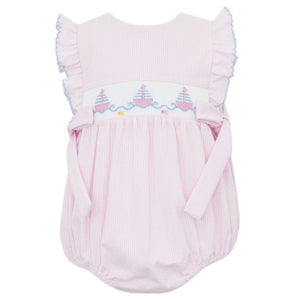 Anavini Pink Sailboat Smocked Bubble