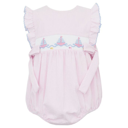 Anavini Pink Sailboat Smocked Bubble