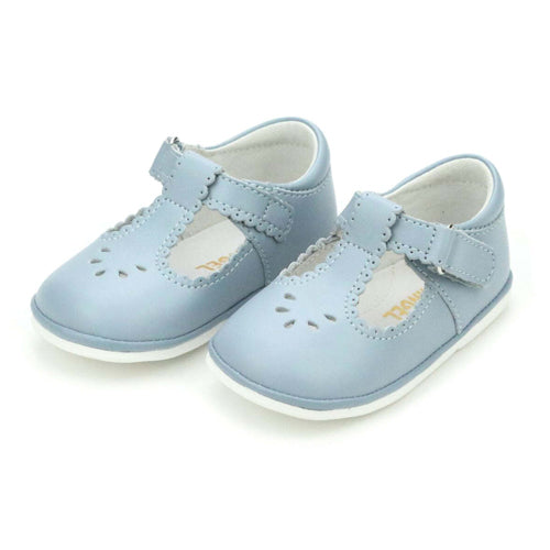 Angel Dottie Dusty Blue Scallop Mary Jane Shoes