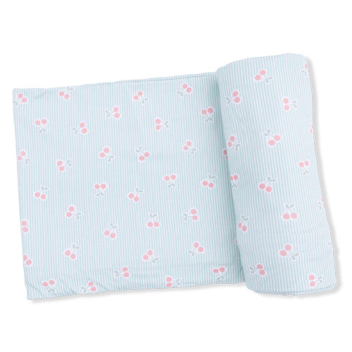 Angel Dear Tiny Cherry Stripe Swaddle Blanket