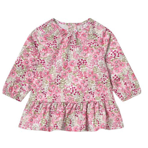 Mayoral - Mauve Floral Crinkle Dress