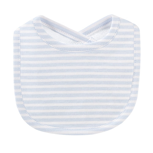 Baby Club Chic Lt Blue Stripe Pima Cotton Bib