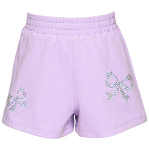 Baby Sara Purple Shorts with Rhinestone Bows