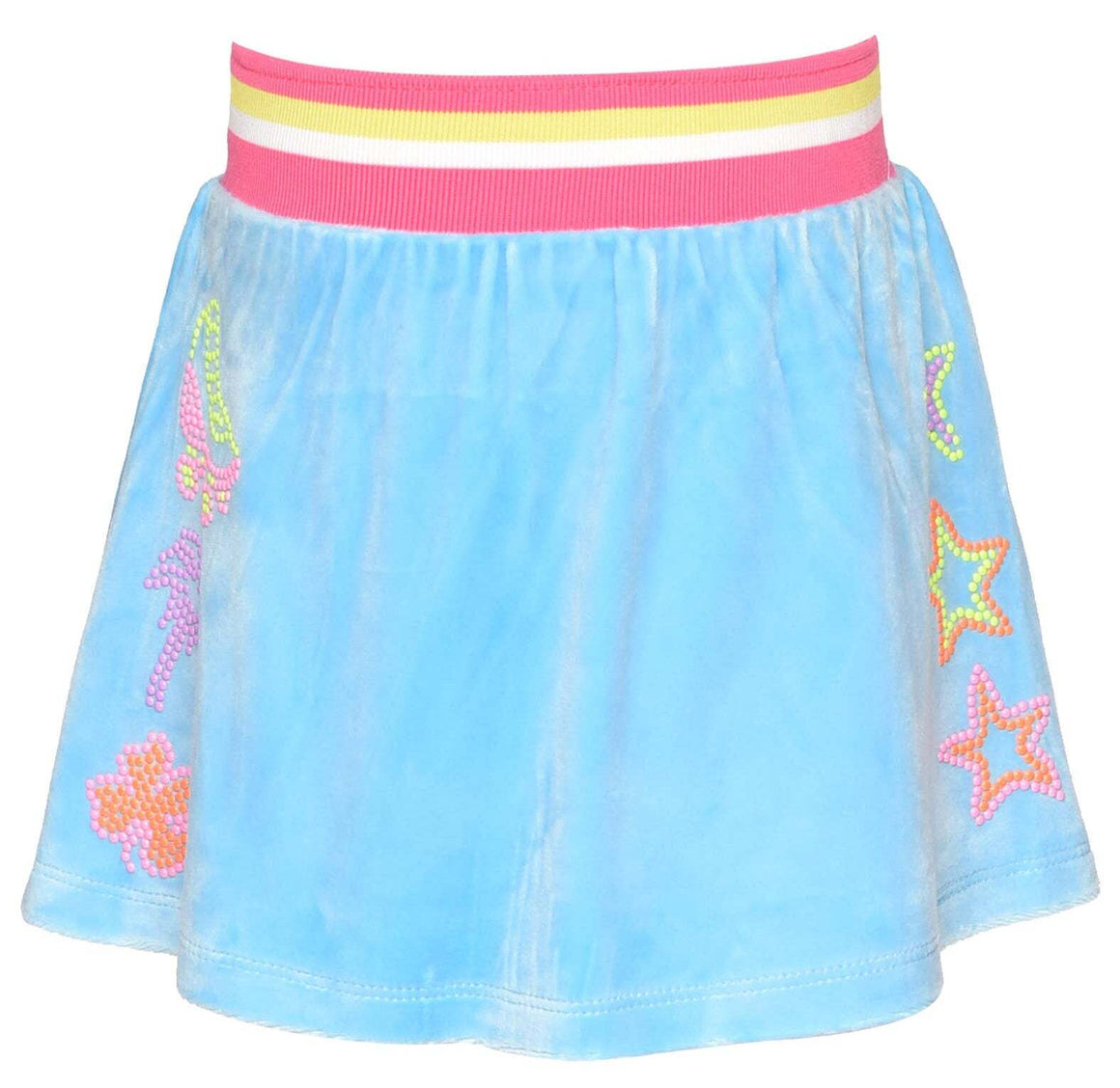 Baby Sara Blue Velour Skort with Bubble Rhinestones