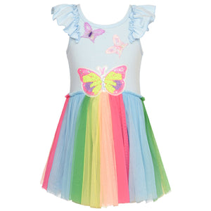 Baby Sara Blue Butterfly Tutu Dress