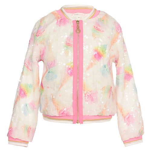 Baby Sara Ice Cream Sequin Bomber Jacket