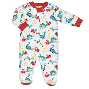 Baby Club Chic "Dino Claus" Zip Footie