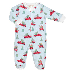 Baby Club Chic "Santa is Coming" Zip Footie