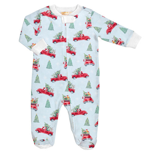 Baby Club Chic "Santa is Coming" Zip Footie