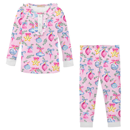 Baby Club Chic "Bright Holiday Time" PJ Set with Ruffles