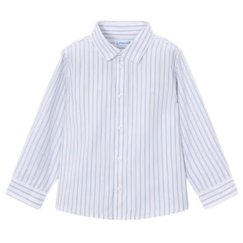 Mayoral - White & Sky Blue Stripe Shirt