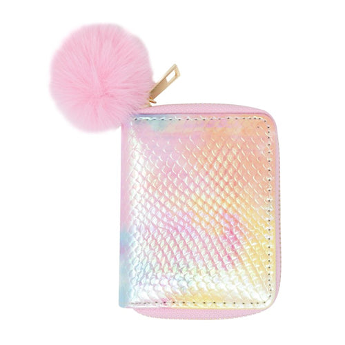 Shiny Tye Dye Mermaid Scale Pink Wallet