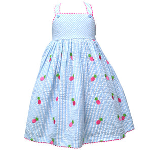 Cotton Kids Pineapple Embroidered Dress