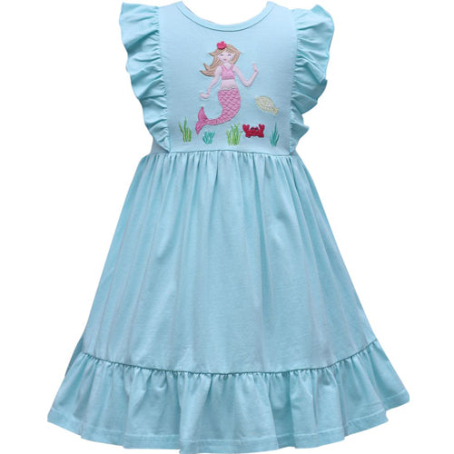 Cotton Kids - CK 5325 - Mermaid Aqua Knit Dress