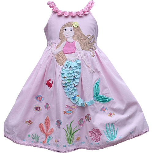 Cotton Kids - CK 5289 - Mermaid Embroidered Dress