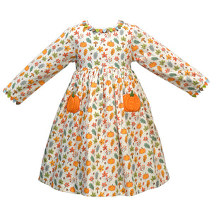 Cotton Kids Pumpkin Leaf Dress