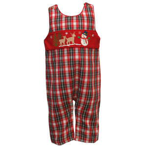 Cotton Kids Plaid Snowman Long Jon Jon