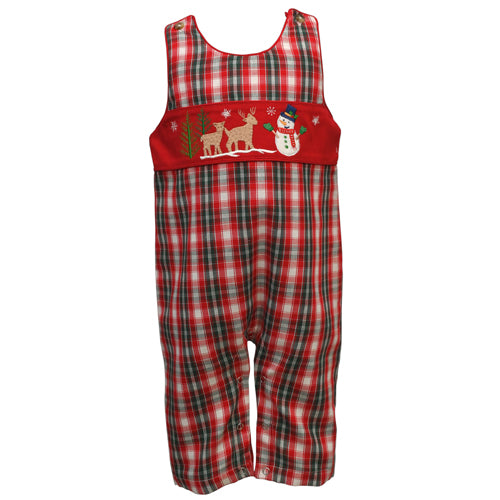 Cotton Kids Plaid Snowman Long Jon Jon