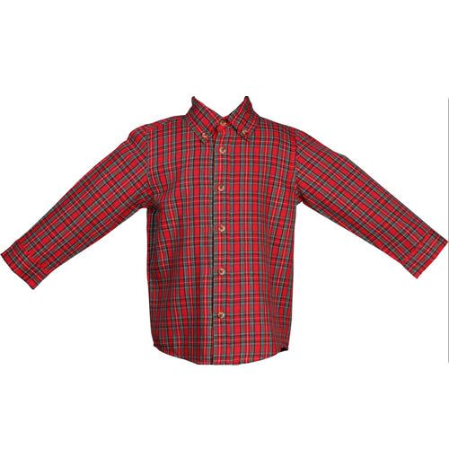 Cotton Kids Holiday Plaid Shirt