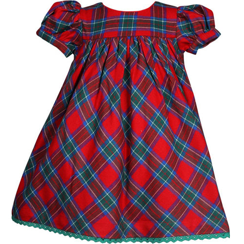 Cotton Kids Christmas Plaid Dress