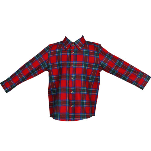 Cotton Kids Christmas Plaid Shirt