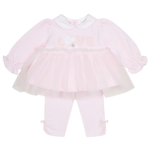 Deolinda Lt Pink "Love" Top and Leggings Set