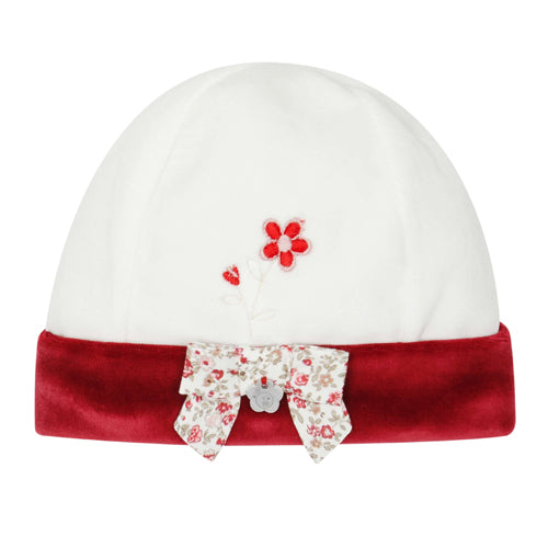 Deolinda Red and Off White Velour Hat