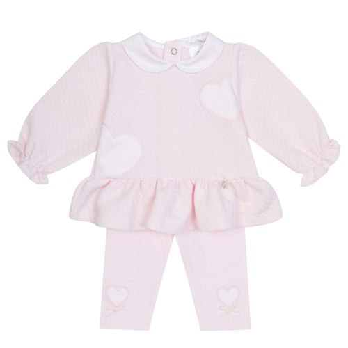Deolinda Lt. Pink Heart Top and Leggings Set