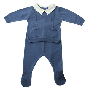 Dr. Kid Denim Blue Sweater Knit Set