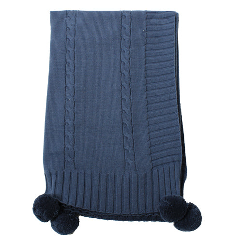 Dr. Kid Denim Blue Cable Knit Blanket