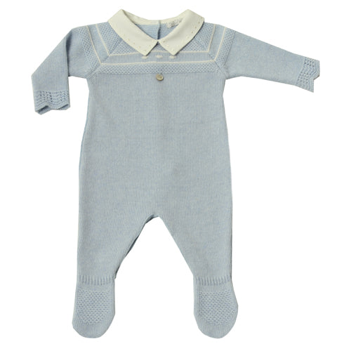 Dr Kid Precious Lt Blue Sweater Knit Footie