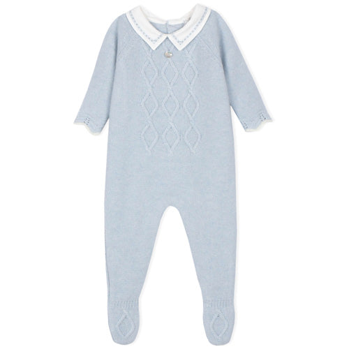 Dr. Kid Lt Blue Sweater Knit Dream Footie
