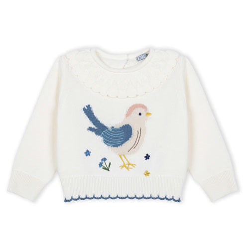 Dr. Kid "So Cute" Ivory Bird Sweater