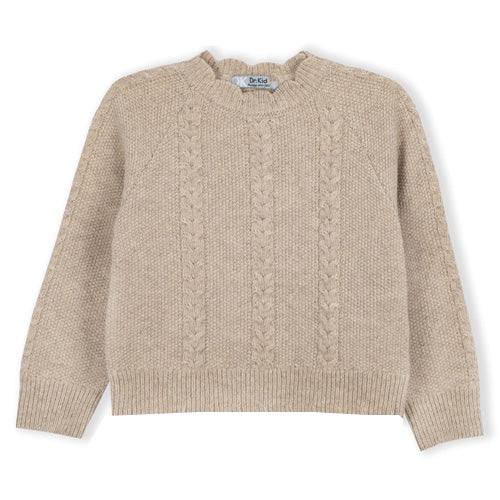 Dr. Kid Mouline Beige Cable Sweater