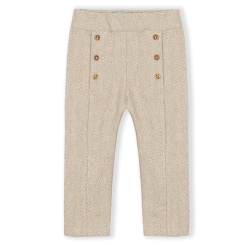 Dr. Kid "Magic Forest" Mouline Beige and Ivory Herringbone Leggings