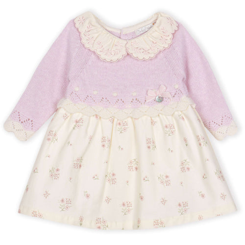 Dr. Kid Lt Pink Sweetheart Sweater and Woven Floral Dress