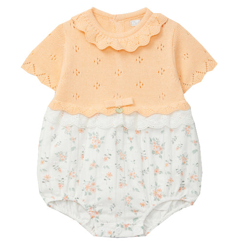 Dr. Kid Pastel Orange Floral and Knit Bubble