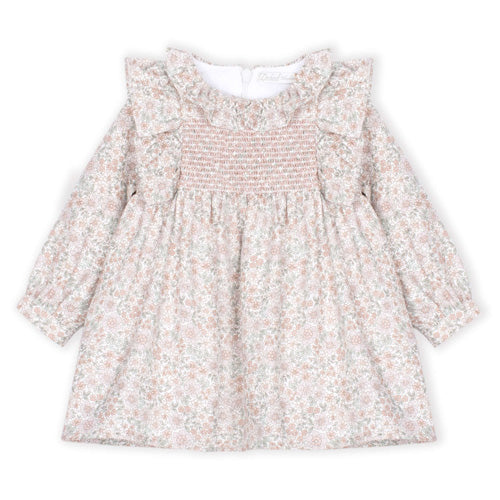 Dr Kid Dusty Pink Floral Smocked Dress