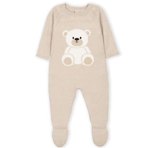 Dr. Kid Beige Teddy Bear Sweater Knit Footie - SOLD OUT