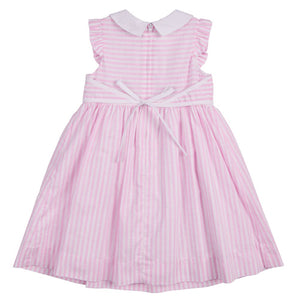 Florence Eiseman Pink Stripe Dress with Flowers