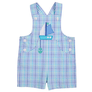 Florence Eiseman Blue Plaid Sailboat Shortall