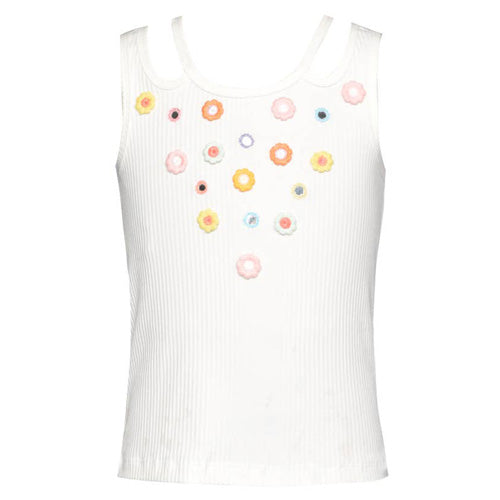 Hannah Banana White Flower Embroidered Tank - Pre-Order