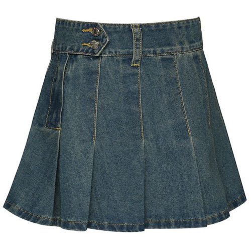 Hannah Banana Denim Pleated Skirt