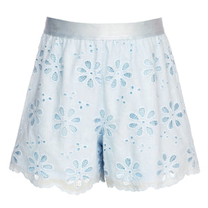 Hannah Banana Blue Eyelet Shorts