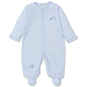 Kissy Kissy Forest Fun Blue Stripe Footie